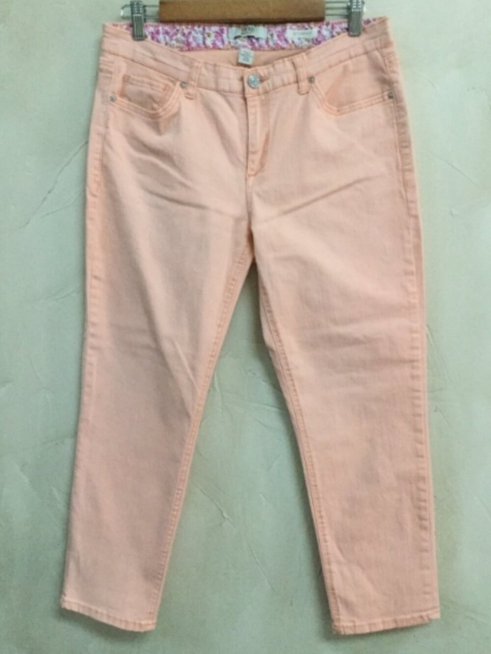 Vintage America Sz 6 / 28 crop jeans slim leg 5 pocket Boyfriend stretch midrise